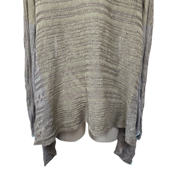 Sundance Linen Open Front Cardigan Sweater Tan Cable Knit Medium Boho Fairycore - Picture 10 of 11